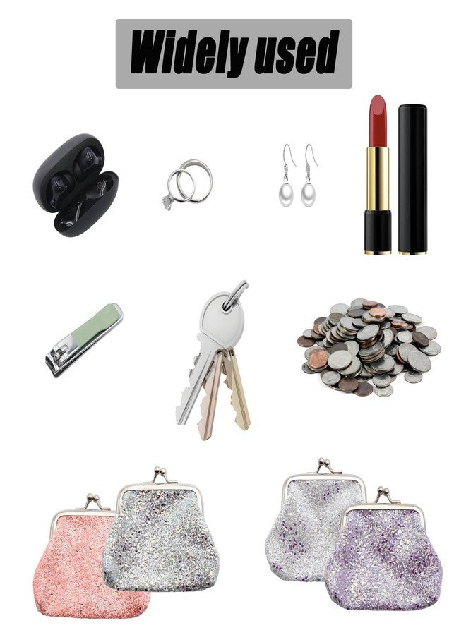 Wuyituart 4 Pack 3 Inch Glitter Coin Purse Small Kiss Lock Change Purse Vintage Coin Wallet for Women - Image 5